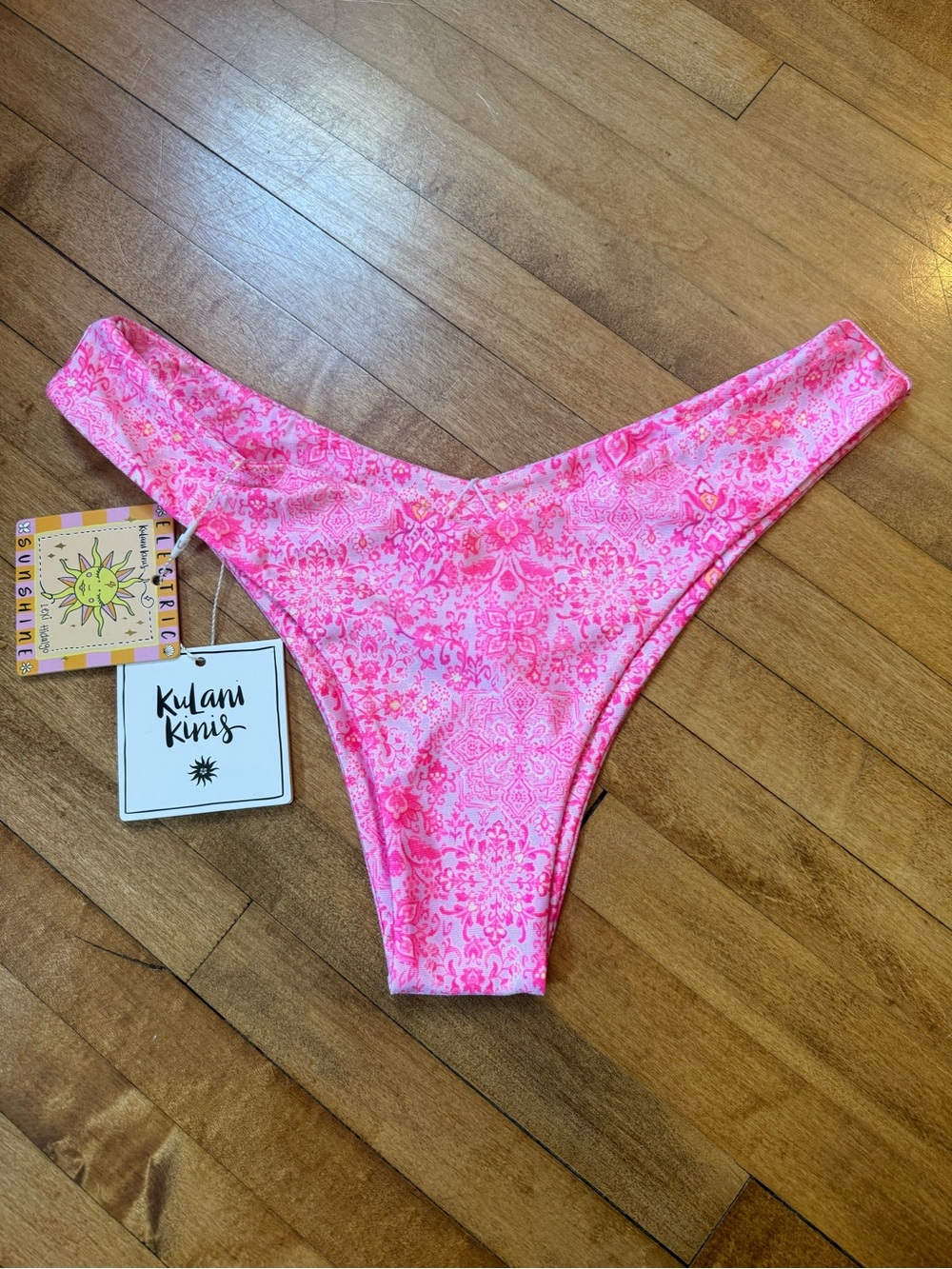 Kulani Kinis Pink Floral-Print Bikini Bottom
